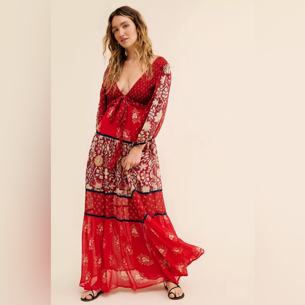 𝓯𝓹 Free People ~ Bali Laurel Maxi Dress - Picture 3 of 12